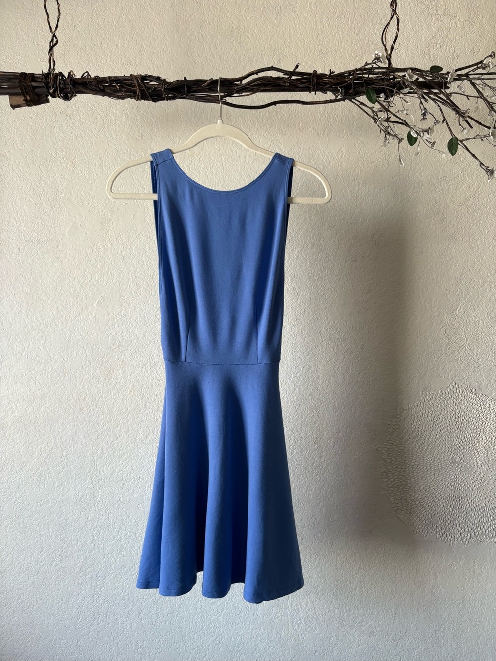 American Apparel Blue Sleeveless Flared Midi Dress